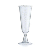 5 Oz. Gold Sparkle Plastic Flute Glasses | 24 Count